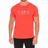 U.s. Polo Assn. - T-shirt - Blauw - Katoen - Korte Mouwen met Geribbelde Halslijn