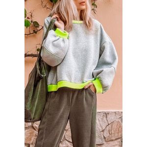 Contrast Trim Lange Mouwen Top