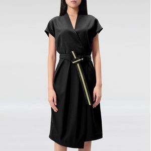 Cache-coeur - V-hals Jurk - High-end Tweed - Onder de Knie