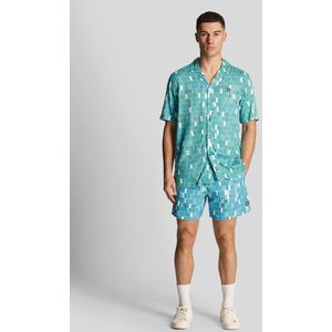 Lyle And Scott - Zwembroeken - Blauw - Uniek Pool Print Ontwerp