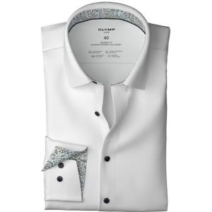 OLYMP - Luxor 24/7 - Korte Mouw Shirt - Wit - Modern Fit