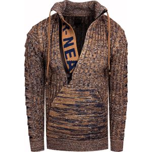 Rusty Neal - Chunky Trui - Grijs - Gebreid - Hoge Hals - Casual Pasvorm