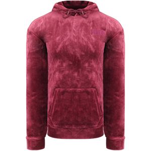 Puma - Geborduurde Hoodie - Wijnrood - Velours