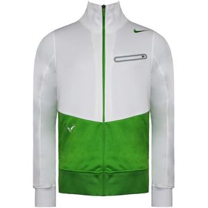 Nike - Logo Long Sleeve Zip-Up Track Jacket - Wit/Groen - Heren