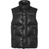 Kort Vest - Nylon Puffervest - Zwart - 90% Ganzendons - Hoog Nekontwerp
