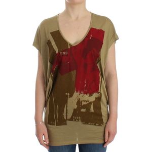 Costume National Dames t-shirt met korte mouwen en groene opdruk