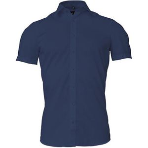 Marvelis - Heren Overhemd - Korte Mouwen - 100% Katoen - Popeline