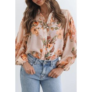 Bloemenblouse Met Knopen