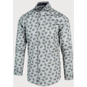 Blue Industry - Overhemd - Groen - Unieke All-over Print van Groene Bladeren