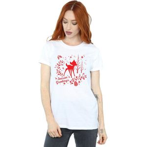 Li-cense Disney dames bambi kerstgroeten katoenen vriendje t-shirt