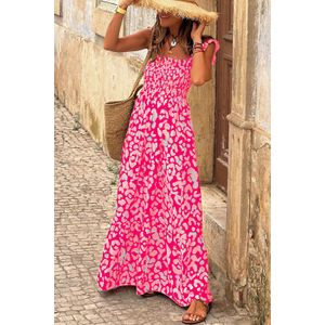 Roze Luipaardprint Maxi Jurk