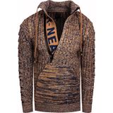 Rusty Neal - Chunky Trui - Grijs - Heren - 1/2 Rits met Hoge Hals