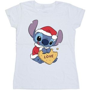 Li-cense Disney dames lilo and stitch kerstmis liefde koekje katoenen t-shirt