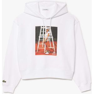 Lacoste - Oversized Hoodie - Wit - Dames