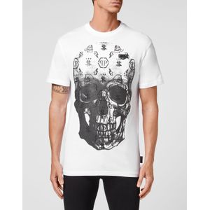 Philipp Plein - T-shirt - Wit - Ronde Hals - SS Print Skull
