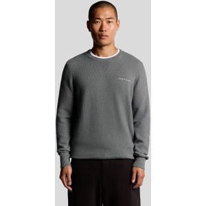 Lyle & Scott gebreide Script ronde hals trui - grijs