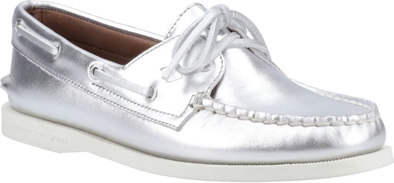 Sperry - Authentic 2 Eye - Bootschoenen - Zilver - Leer