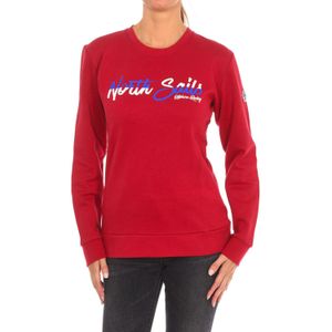 North Sails - Sweatshirt - Rood - Dames - Geribbelde Ronde Hals