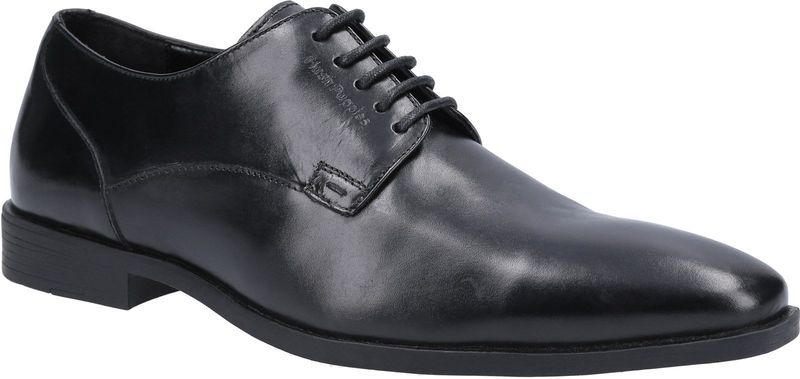 Hush Puppies Ezra Zwarte Leren Veterschoenen Voor Heren