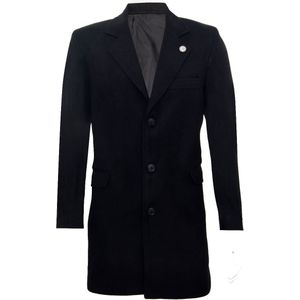 Lange Overjas - Zwart - Slim Fit - Heren