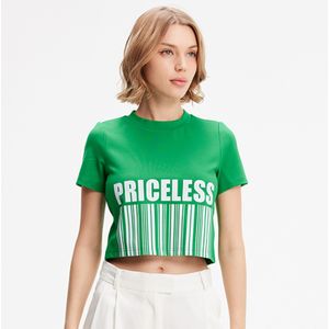 Typo print crop t-shirt