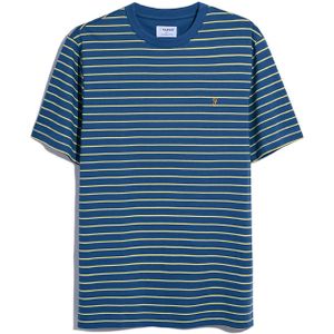 Heren Farah Oakland Stripe T-shirt in Blauw