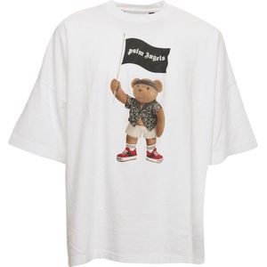 Palm Angels - Pirate Bear - T-shirt - Wit - Oversized Pasvorm