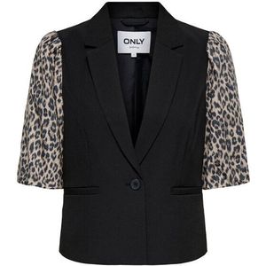 Only - Mellie Life S/S Mix - Blazer - Zwart - Korte Mouwen - Leo Mouwen