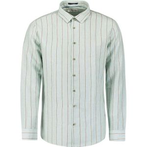 No Excess Shirt vertical stripes with linen ice