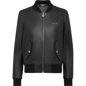Philipp Plein - Bomber Leather Jacket - Leren Jas - Zwart