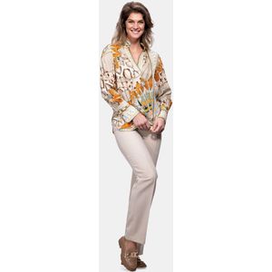 Mucho Gusto Blouse liege oranje paisley en slangenprint