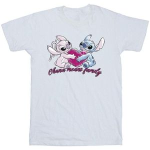 Li-cense Disney heren lilo en stitch ohana hart met engel t-shirt