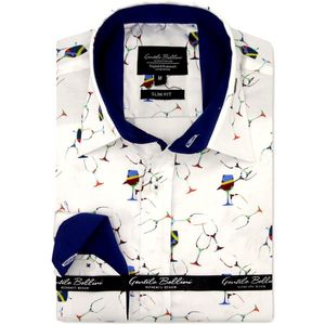 Gentile Bellini Satijnen met print slim fit