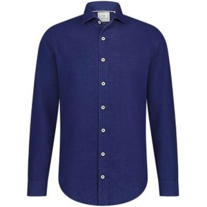 Blue Industry - Flannel Shirt - Langemouw - Kobalt - Katoen