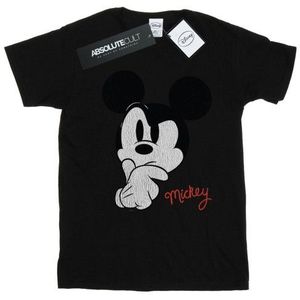 Li-cense Disney dames mickey mouse distressed ponder cotton boyfriend t-shirt