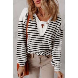 Gestreept Knopsluiting Top