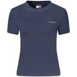 Tommy Hilfiger - T-shirt - Blauw - Katoen - Korte Mouwen