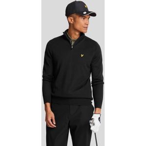 Lyle & Scott - Golf 1/4 Zip - Wolmix Trui - Zwart