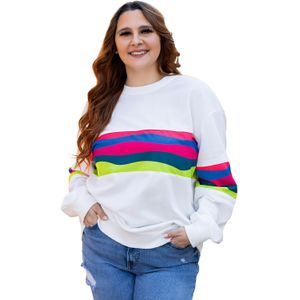 Plus Size Geribbelde Ronde Halstrui