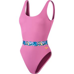 Speedo - Diep U-rug - Zwempak - Roze