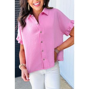 Knopenblouse met Rimpelmouwen