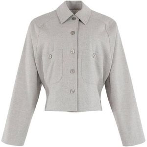 Moscow - Blouse lange mouw - Licht grijs - 99-01-busy