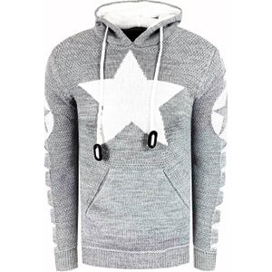 Rusty Neal - Grof Gebreide Hoodie - Heren - Casual Pasvorm