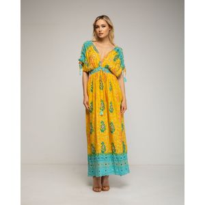 Maxi-jurk - Bedrukte Mouwloze - Met Pailletten en Borduursel - Vainica aan de Zoom