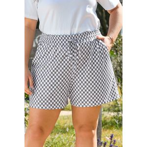 Geverfd Plus Size Short met Touwtjes
