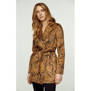 Alcantara-jasje - Bruin - Met Print en Ceintuur