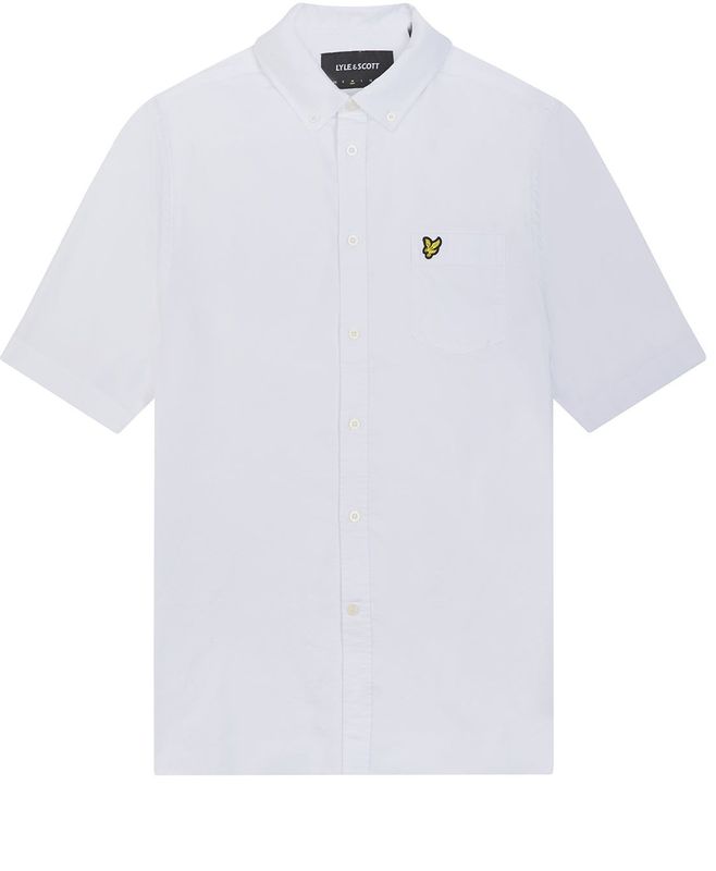 Lyle & Scott - Korte Mouwen Oxford Shirt - Wit - Heren