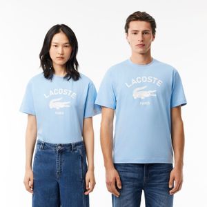 Lacoste - Signature Print - Katoenen T-shirt - Lichtblauw
