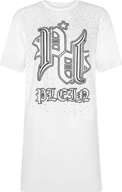 Philipp Plein - T-shirt Jurk - Zwart - Mouwloos - Met Kristallen
