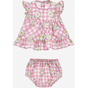 Meisjes Daisy Jurk en Bloomer Set in Roze